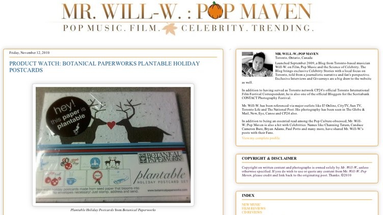 Mr Will-W: Pop Maven featuring plantable holiday postcard set